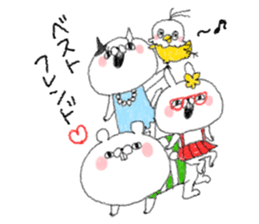 A bear and a parakeet and good friends, sticker #4324343