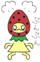 strawberry girl of field sticker #4325489