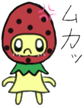 strawberry girl of field sticker #4325490