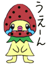 strawberry girl of field sticker #4325491