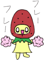 strawberry girl of field sticker #4325495
