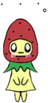 strawberry girl of field sticker #4325497