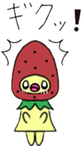strawberry girl of field sticker #4325498