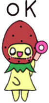 strawberry girl of field sticker #4325499