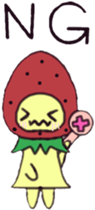 strawberry girl of field sticker #4325500