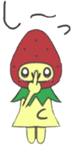strawberry girl of field sticker #4325504