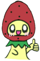 strawberry girl of field sticker #4325506