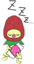 strawberry girl of field sticker #4325520