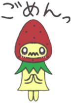 strawberry girl of field sticker #4325522