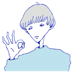 expressionless face boy and girl