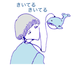 expressionless face boy and girl sticker #4326090