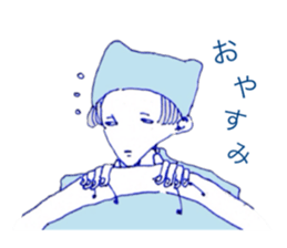 expressionless face boy and girl sticker #4326099