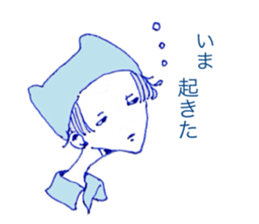 expressionless face boy and girl sticker #4326100