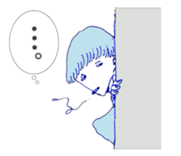 expressionless face boy and girl sticker #4326102