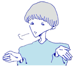 expressionless face boy and girl sticker #4326118