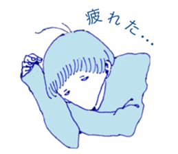 expressionless face boy and girl sticker #4326119