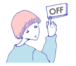 expressionless face boy and girl sticker #4326120