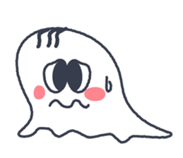 Funny white ghost sticker #4326277
