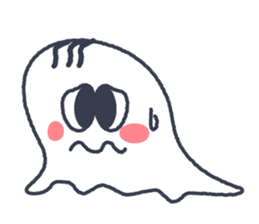 Funny white ghost sticker #4326277