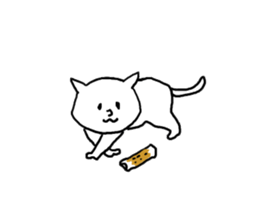 Cat and fish sausage 2 sticker #4326289