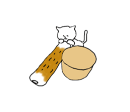 Cat and fish sausage 2 sticker #4326290