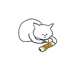 Cat and fish sausage 2 sticker #4326292