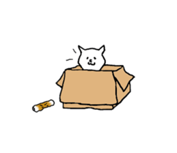 Cat and fish sausage 2 sticker #4326293