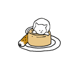 Cat and fish sausage 2 sticker #4326294