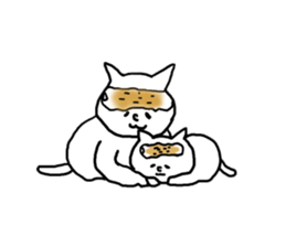 Cat and fish sausage 2 sticker #4326295
