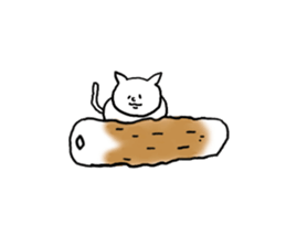 Cat and fish sausage 2 sticker #4326298