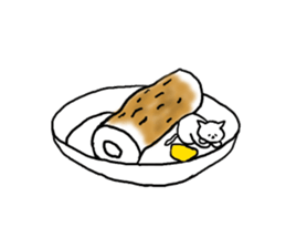 Cat and fish sausage 2 sticker #4326301