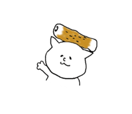 Cat and fish sausage 2 sticker #4326302