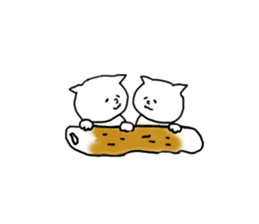 Cat and fish sausage 2 sticker #4326303