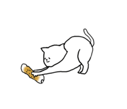 Cat and fish sausage 2 sticker #4326304