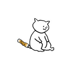 Cat and fish sausage 2 sticker #4326305