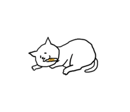 Cat and fish sausage 2 sticker #4326309