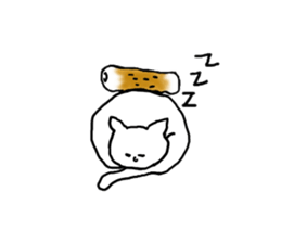 Cat and fish sausage 2 sticker #4326313