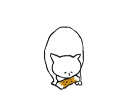 Cat and fish sausage 2 sticker #4326314