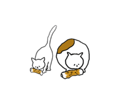 Cat and fish sausage 2 sticker #4326315