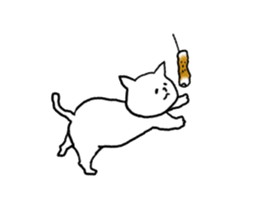 Cat and fish sausage 2 sticker #4326317