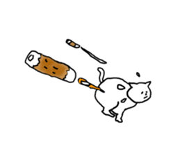 Cat and fish sausage 2 sticker #4326318