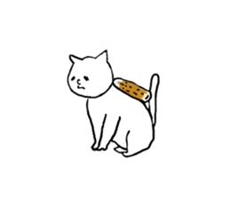 Cat and fish sausage 2 sticker #4326321