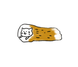 Cat and fish sausage 2 sticker #4326324