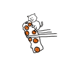 Cat and fish sausage 2 sticker #4326326