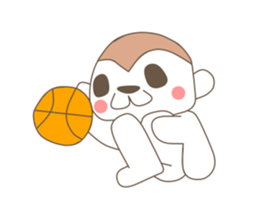 sports dzukushi life of monkey sticker #4327011