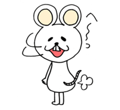 Playful White Rat sticker #4327597