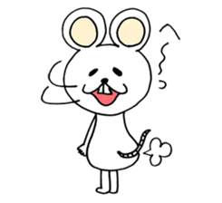 Playful White Rat sticker #4327597