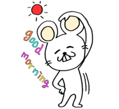 Playful White Rat sticker #4327612