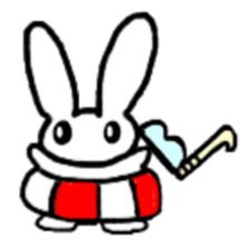 A healthy kid Rabbit Omochi. English Ver sticker #4329909