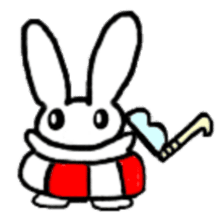 A healthy kid Rabbit Omochi. English Ver sticker #4329909